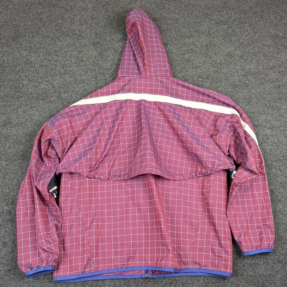 Adidas‎ Primeblue Iridescent Grid Windbreaker Jacket Purple Pink Mens Medium